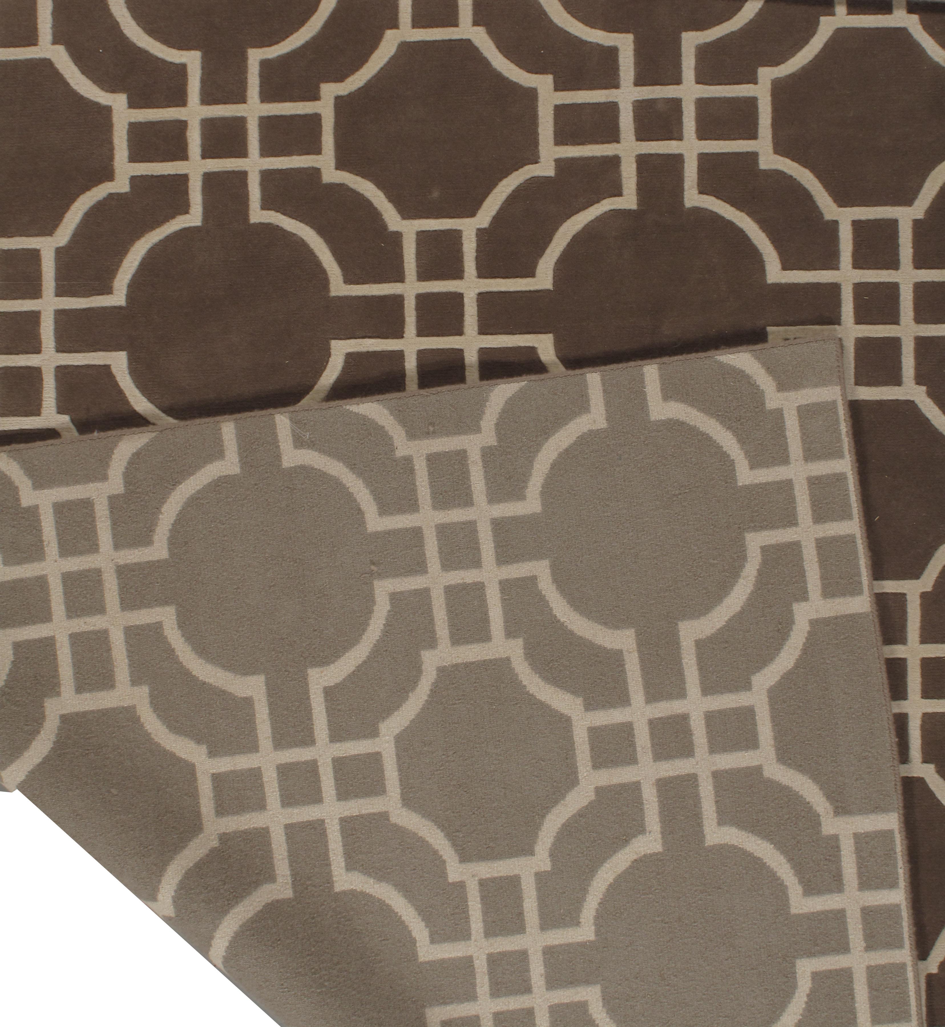 Collection Olympal Tapis taupe crème 9' x 12'. en vente 1
