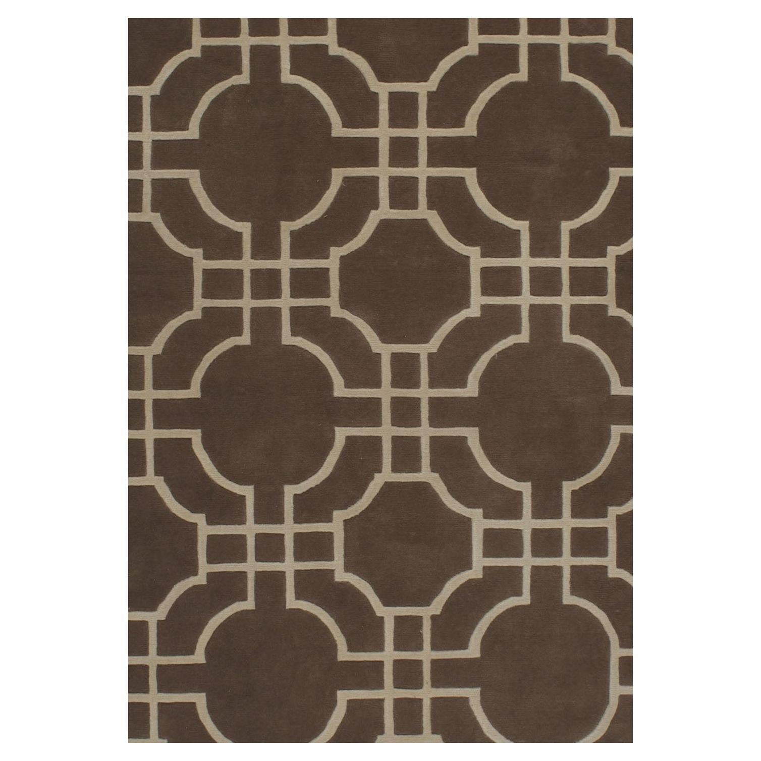 Olympic Collection Taupe Cream Rug 9' x 12' For Sale