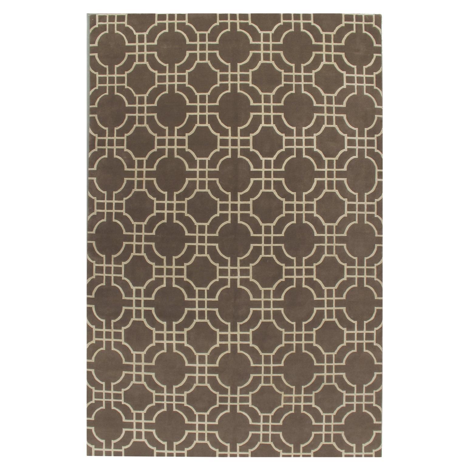Collection Olympal Tapis taupe crème 9' x 12'. en vente