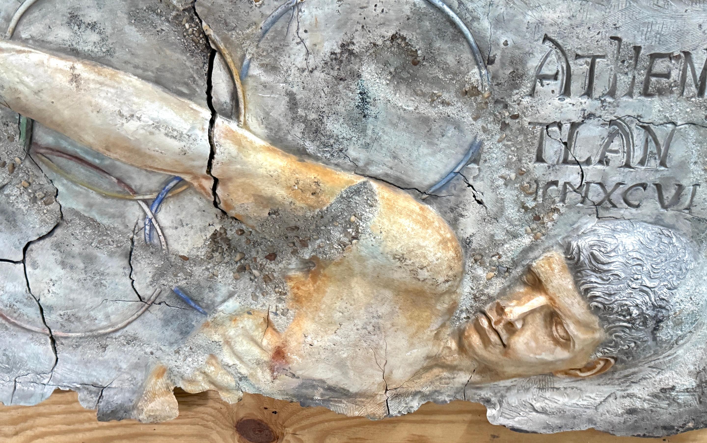 Olympic Commemorative High Relief Wall Sculpture — “Athens 1996” In Good Condition For Sale In West Palm Beach, FL