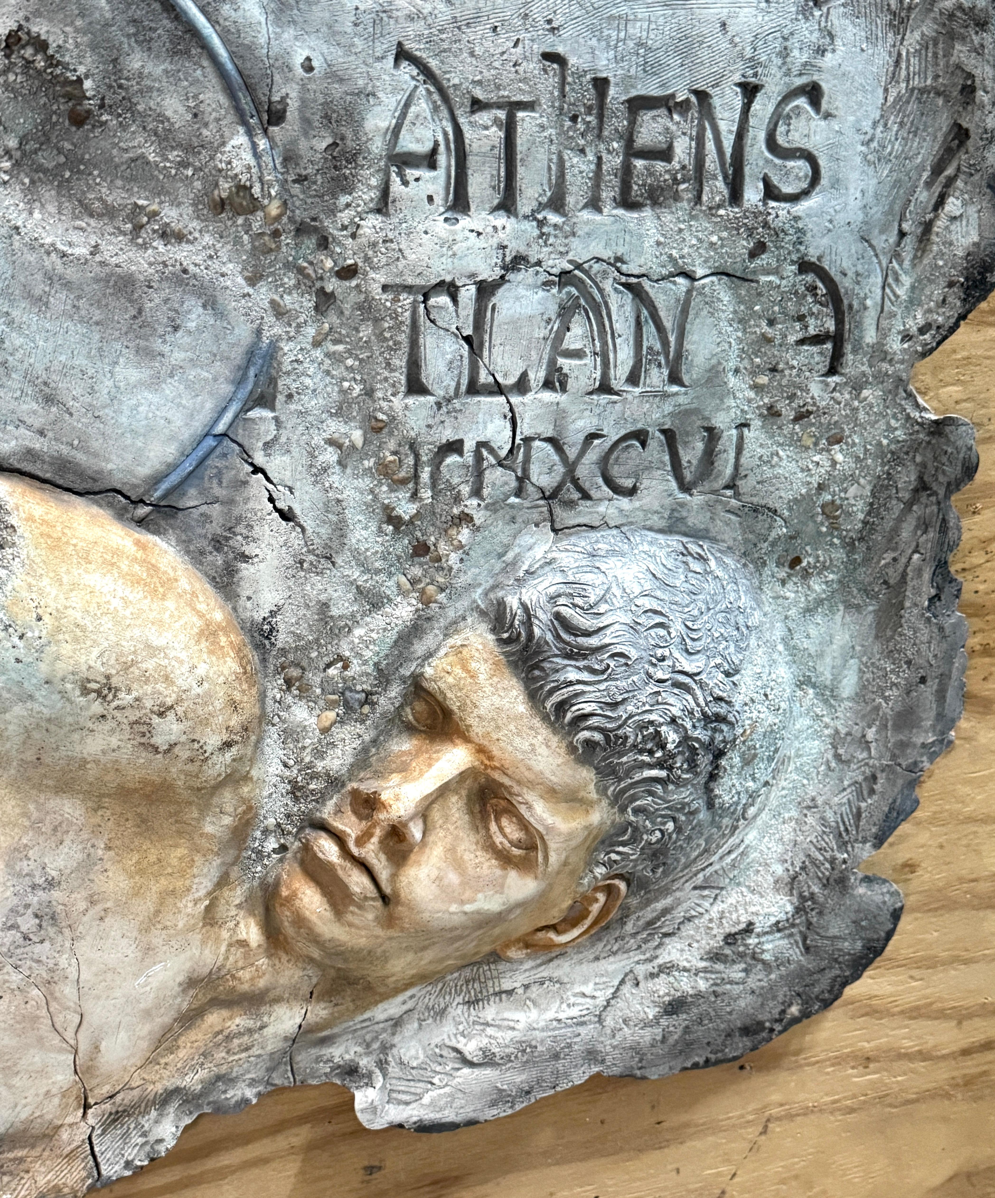 Metal Olympic Commemorative High Relief Wall Sculpture — “Athens 1996” For Sale