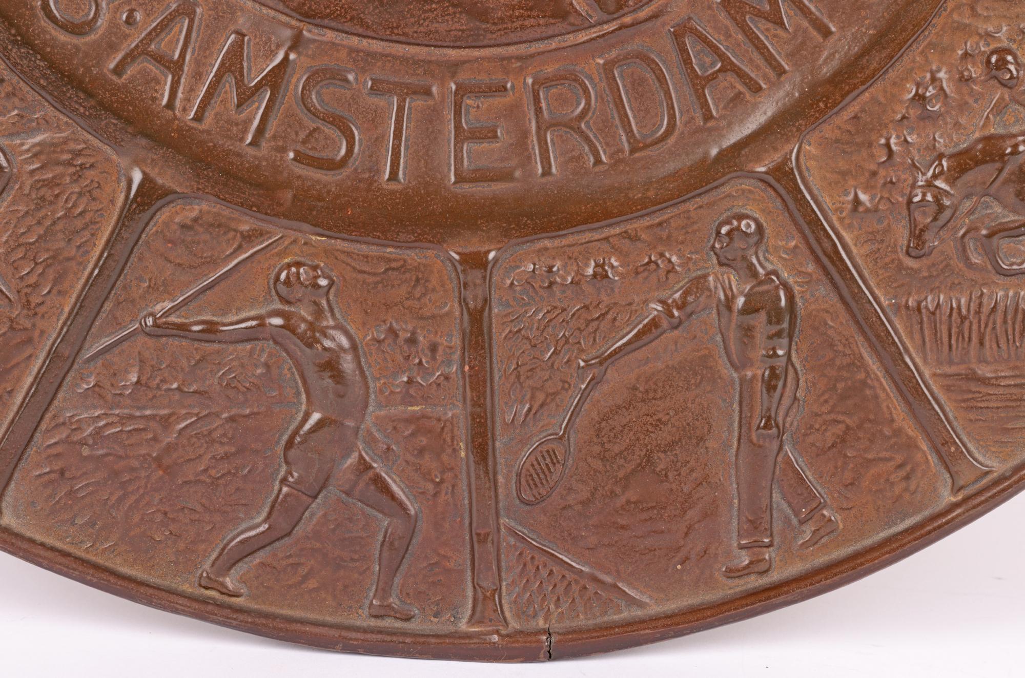 Olympic Games Amsterdam 1928 Art Deco Bronzed Plaque 4