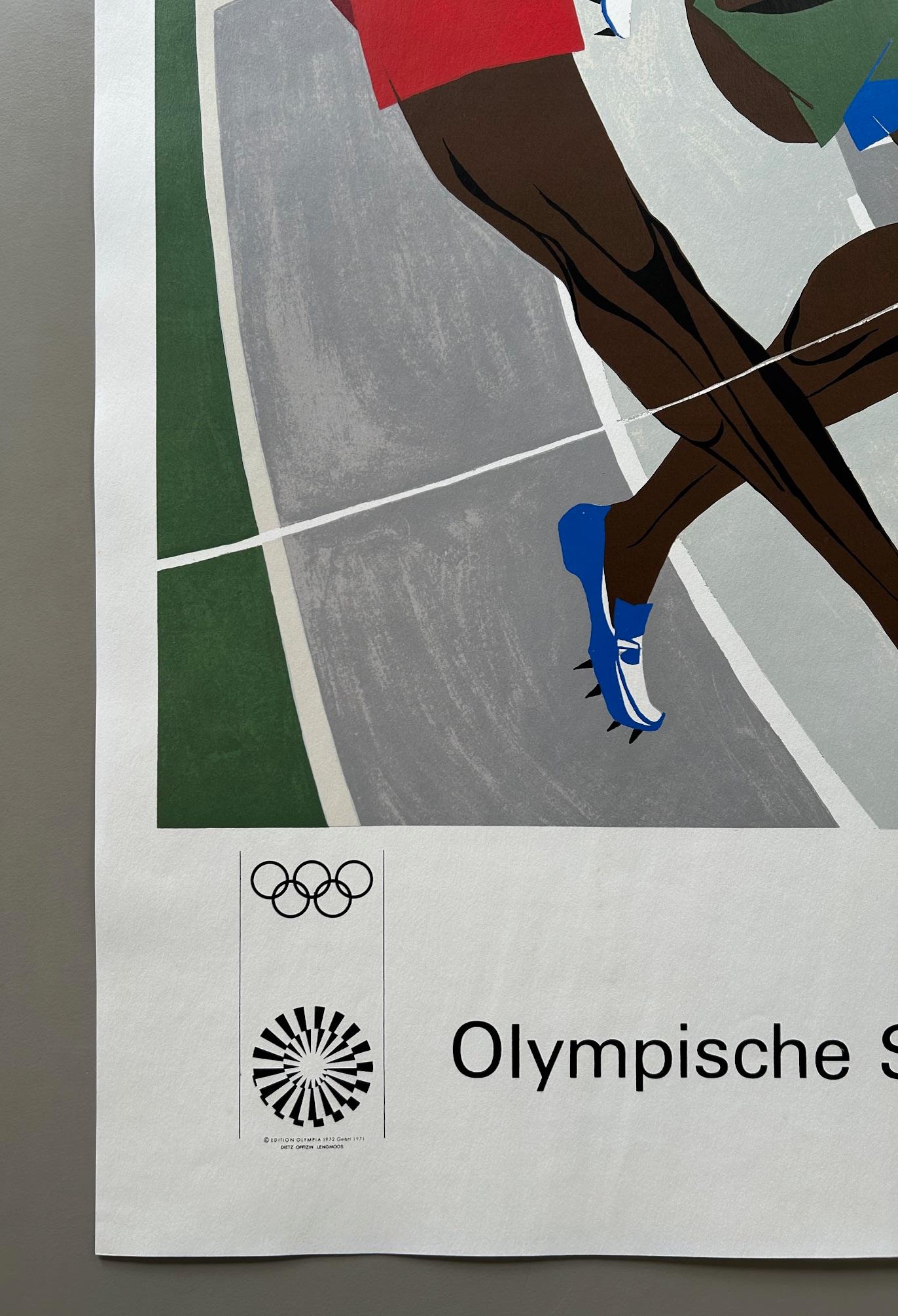 American Olympic Games Munich 1972 Limited Edition Signed by Artist Jacob Lawrence For Sale
