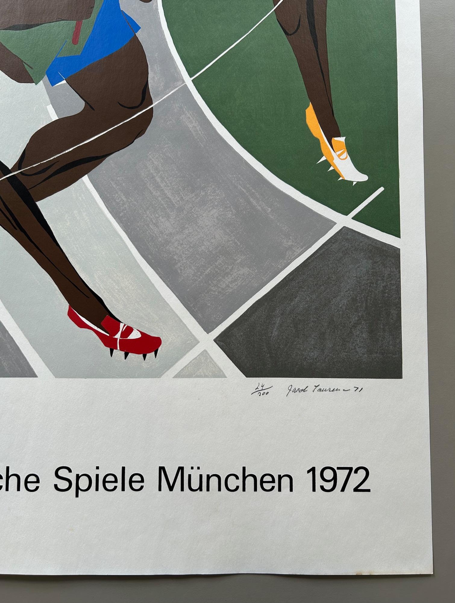 Olympic Games Munich 1972 Limited Edition Signed by Artist Jacob Lawrence In Good Condition For Sale In Pewsey, GB