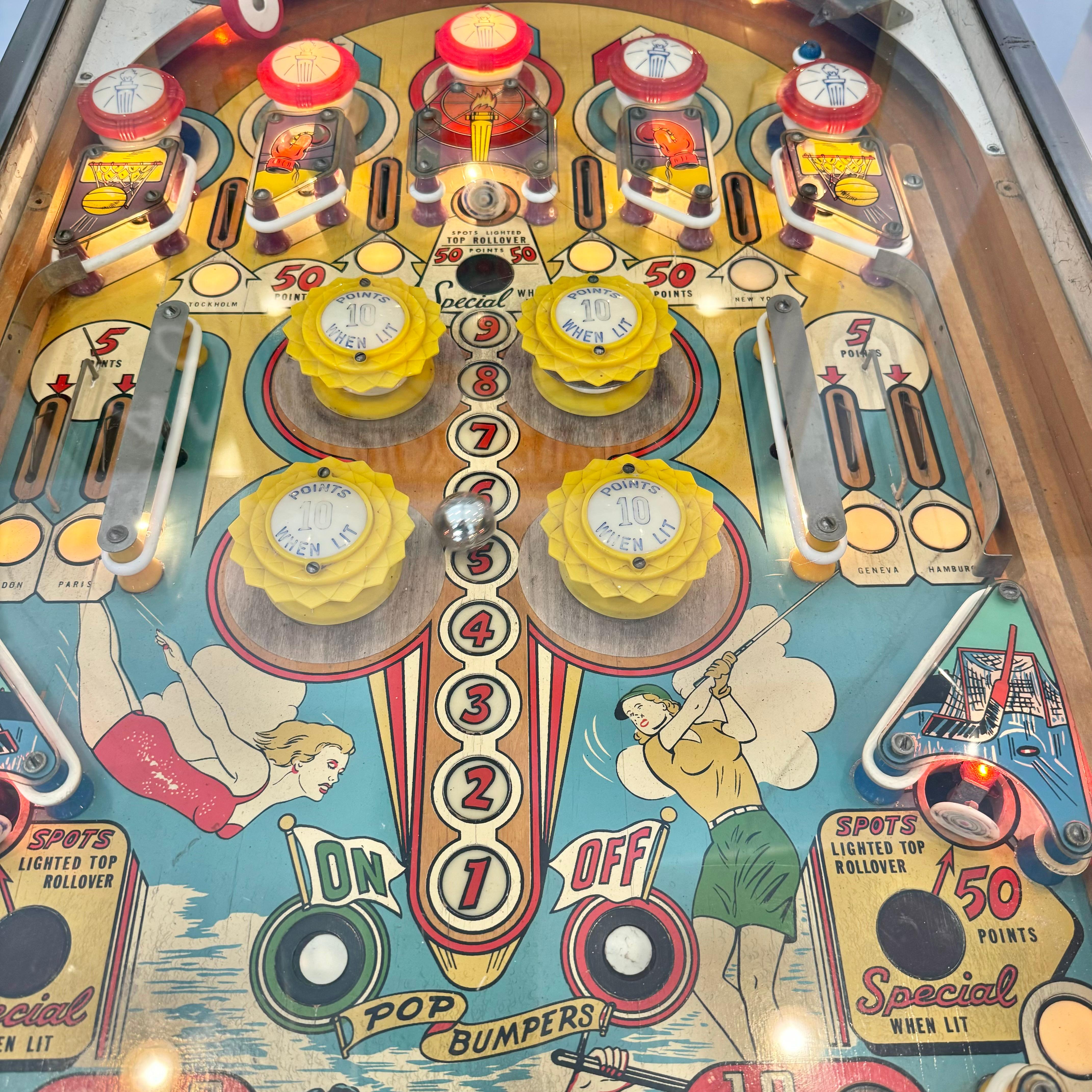 Olympics Pinball Arcade Game, 1962 USA 7