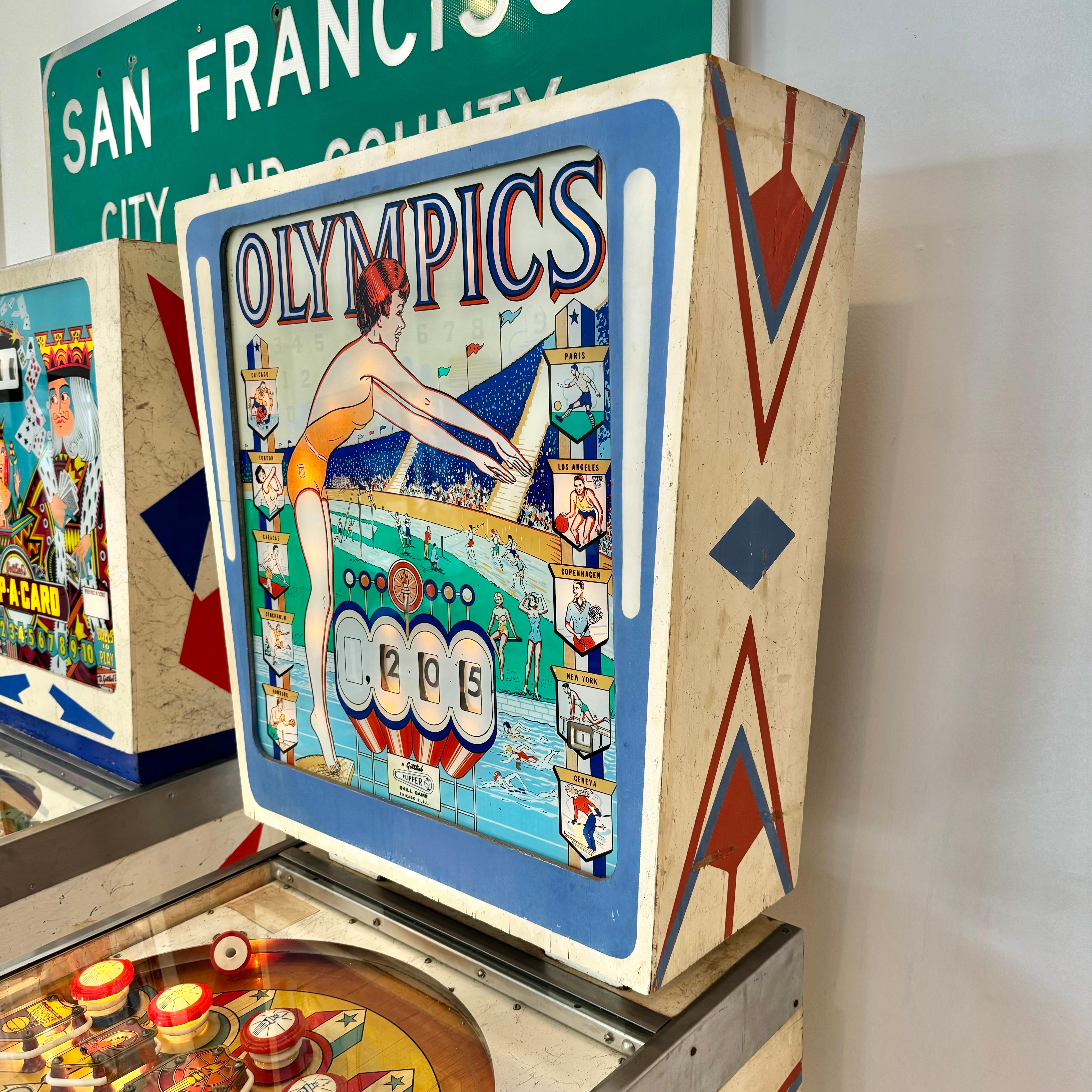 Olympics Pinball Arcade Game, 1962 USA In Good Condition In Los Angeles, CA