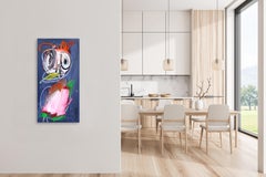 Un bébé canard -  Œuvre d'art texturée abstraite figurative d'origine