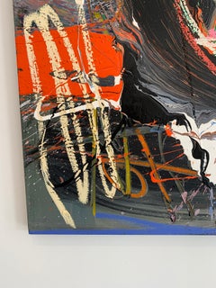 "Serie Abstracta Sin Título Rojo Negro" Acrílico sobre lienzo