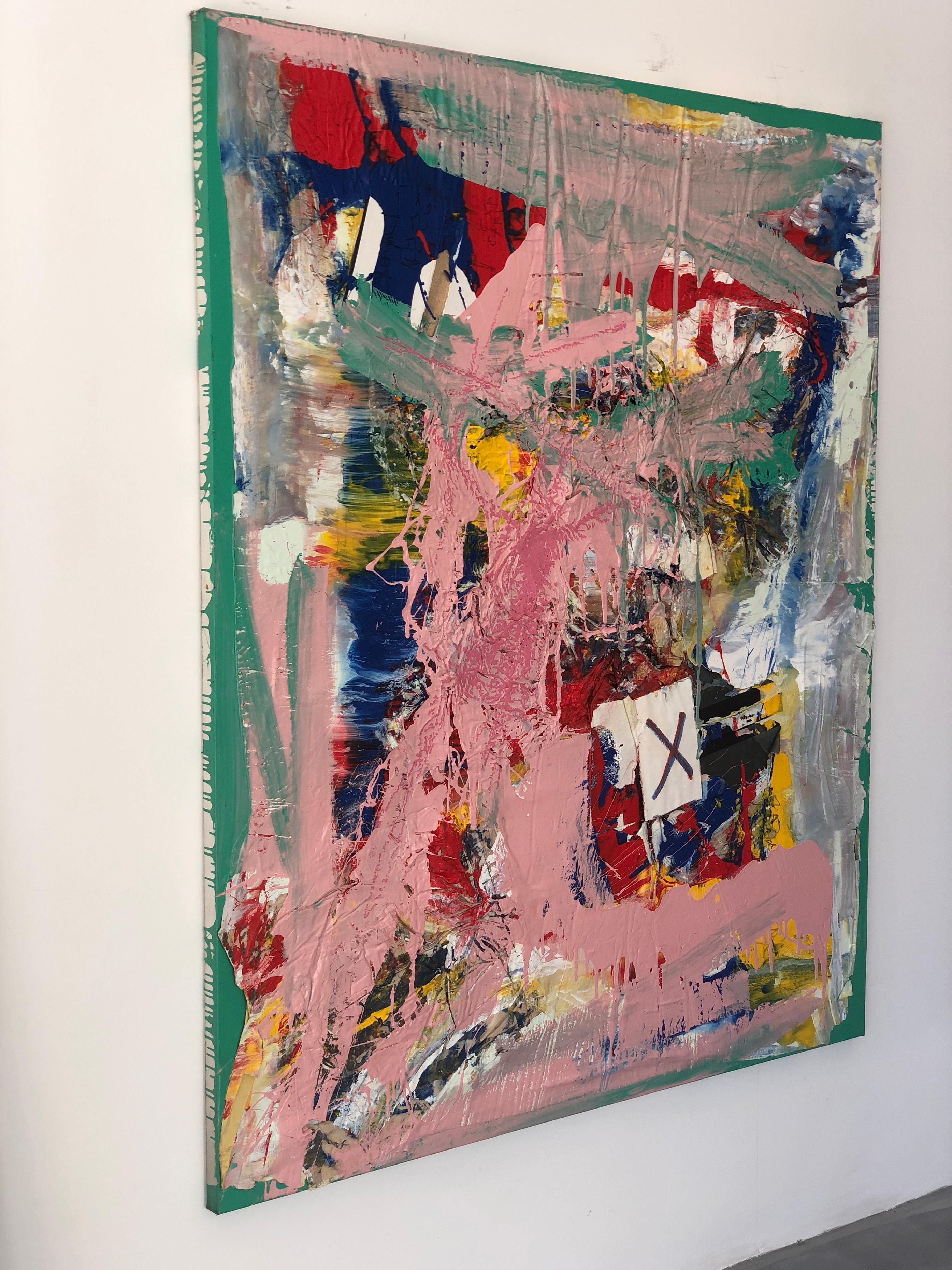 « Série abstraite » - « X »   Acrylique sur toile - Abstrait Painting par Olympio