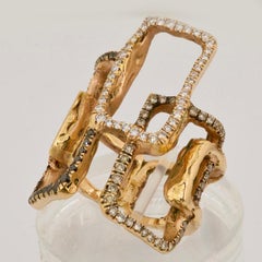 Olympus Art Certified, Gold, Diamond, Black Brown Diamond, New Age Antique Ring