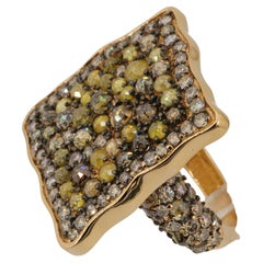 Olympus Art Certified, Pink Gold, Brown Diamond, Fancy Diamond, Virgoan Ring
