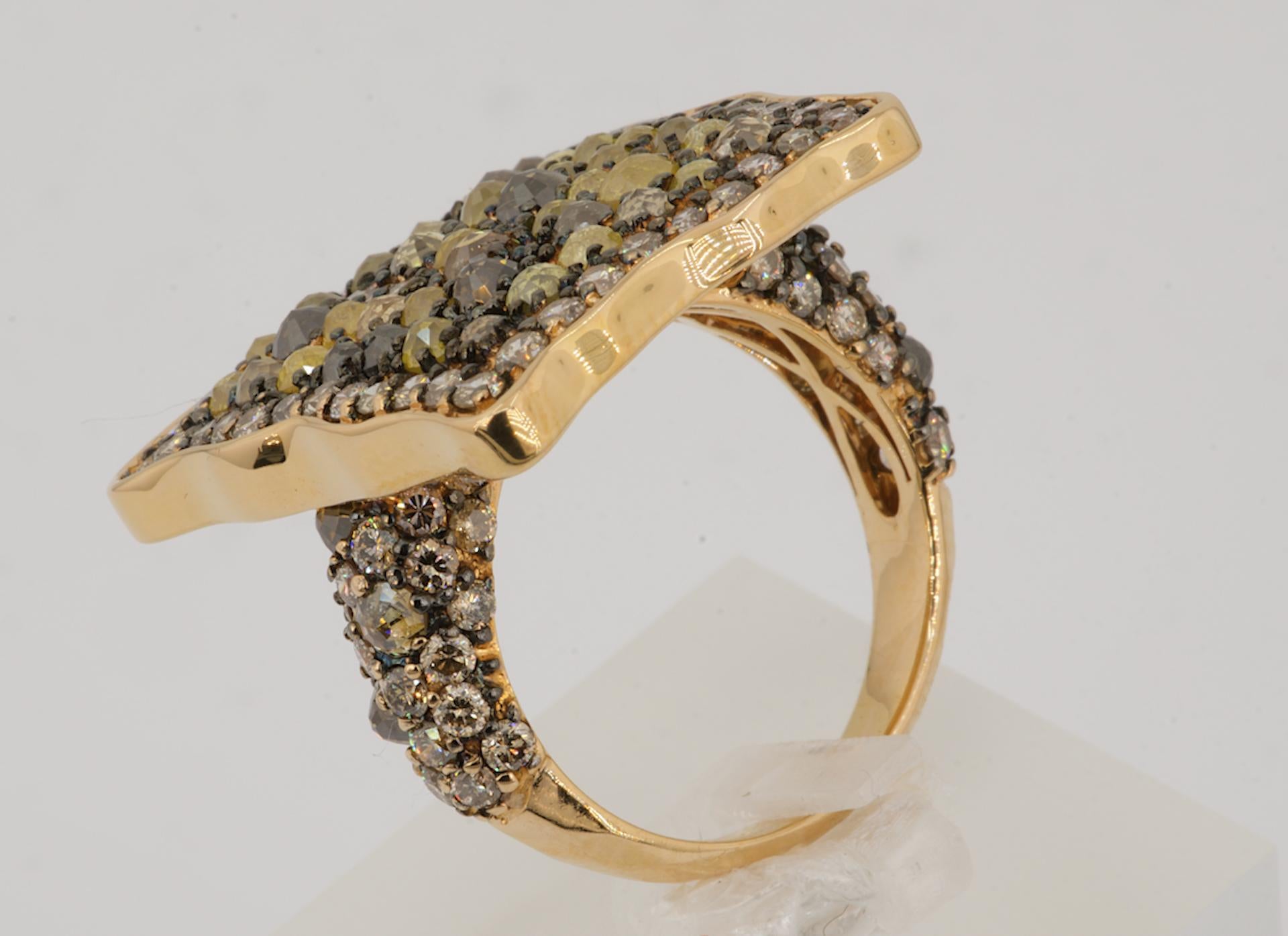 Olympus Art Certified, Pink Gold, Brown Diamond, Fancy Diamond, Virgoan Ring For Sale 1