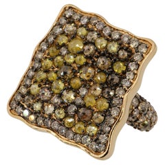 Olympus Art Certificato, Oro rosa, Diamante marrone, Diamante fantasia, Anello Vergine