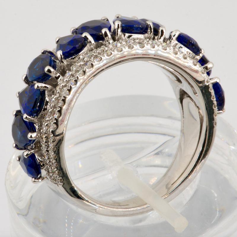 Olympus Art Certified, Raindrop Blue Sapphire, Diamond, Divine Gift Fashion Ring In New Condition For Sale In Istanbul, TR