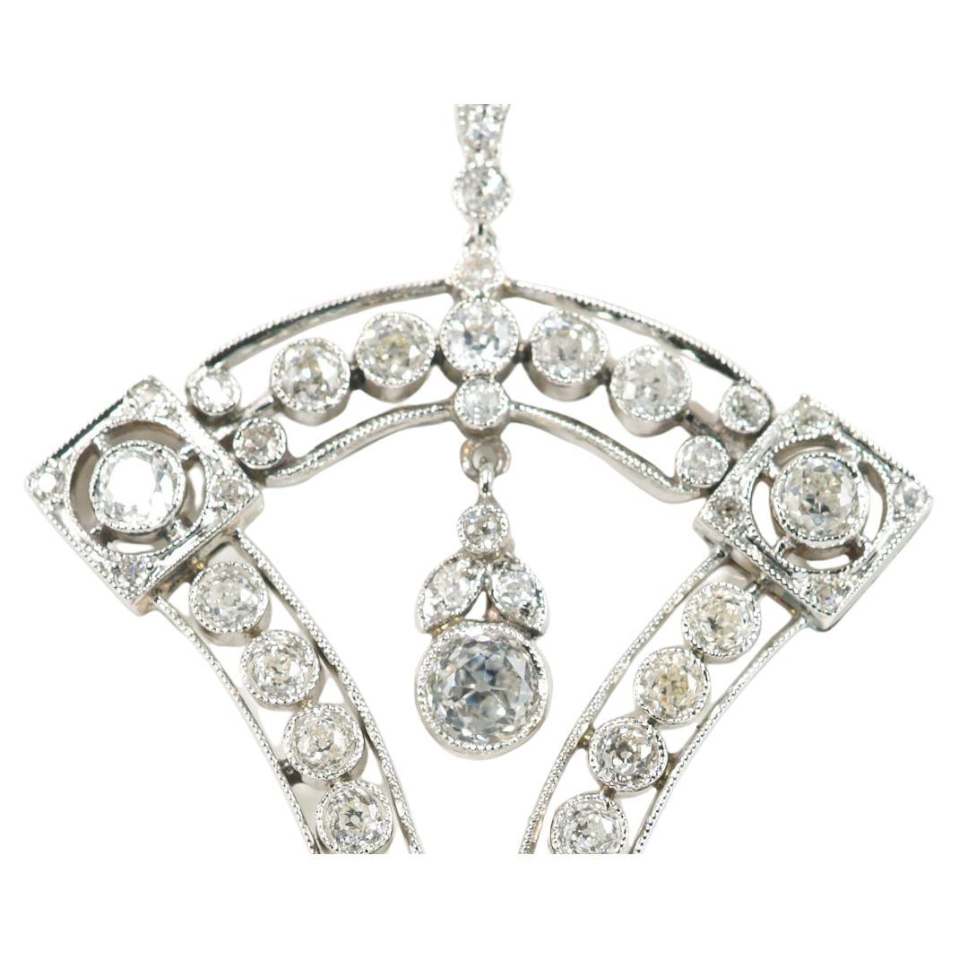 Taille ronde Collier d'art unique, certifié Olympus Art, en diamants, platine, avec âme et cœur en vente