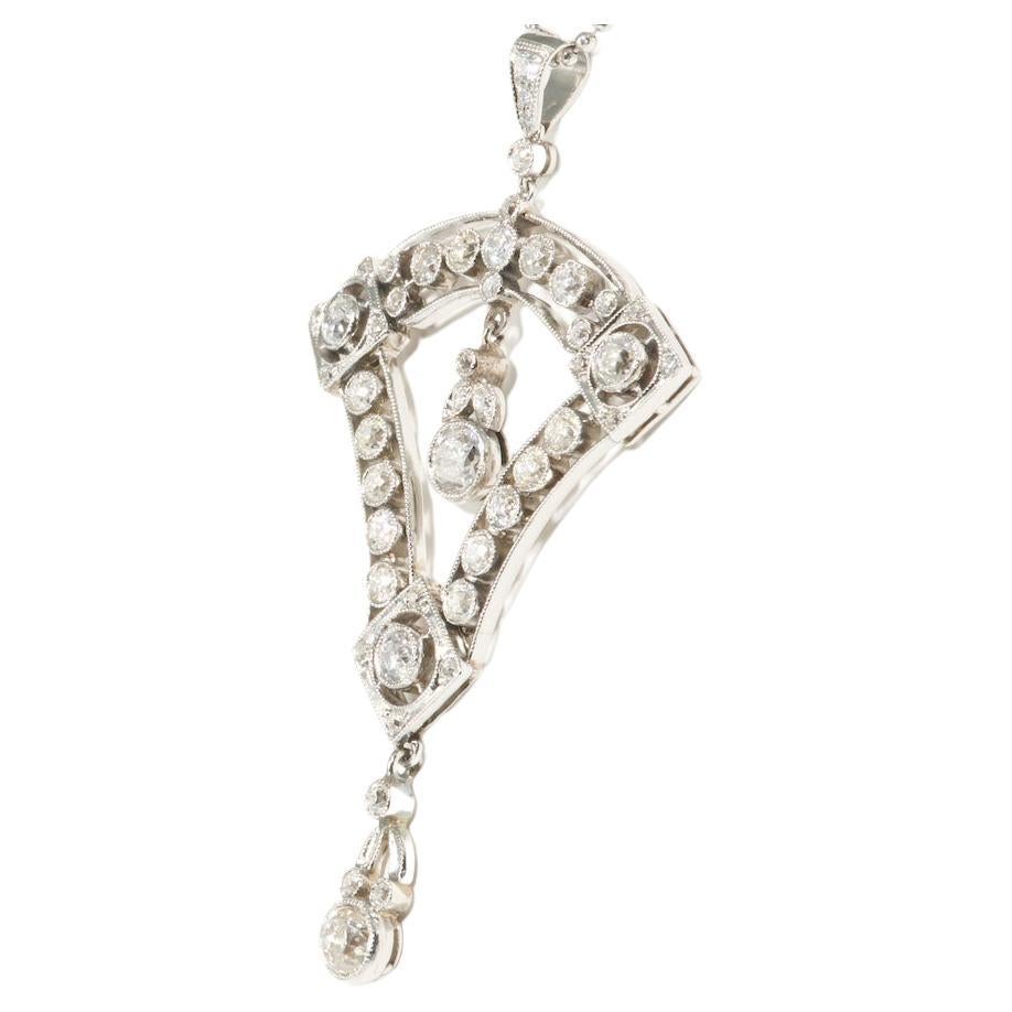 Collier d'art unique, certifié Olympus Art, en diamants, platine, avec âme et cœur Neuf - En vente à Istanbul, TR