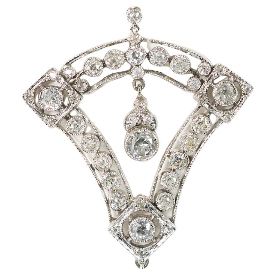 Collier d'art unique, certifié Olympus Art, en diamants, platine, avec âme et cœur Pour femmes en vente
