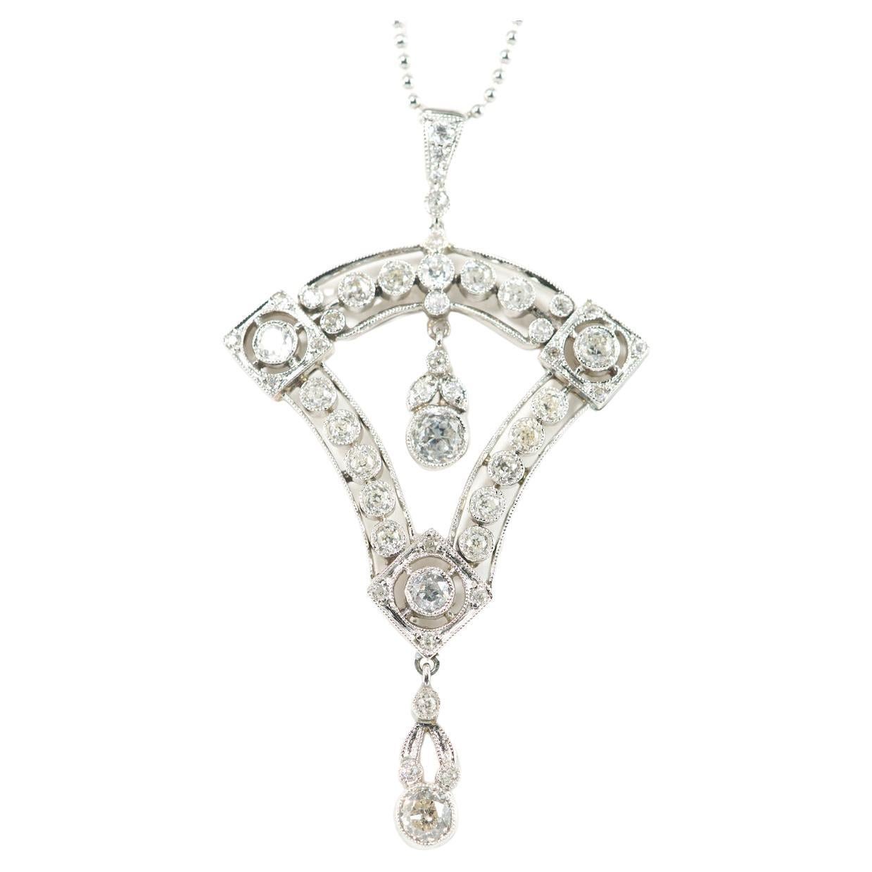 Collier d'art unique, certifié Olympus Art, en diamants, platine, avec âme et cœur en vente 1