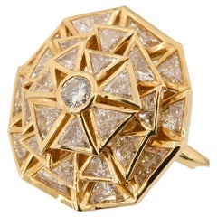 Olympus Art Certified, Unique Art, Diamond&Gold, 'The Power of The Sun Ring'