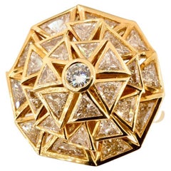 Bague « The Power of The Sun » certifiée par Olympus Art, art unique, en diamants et or