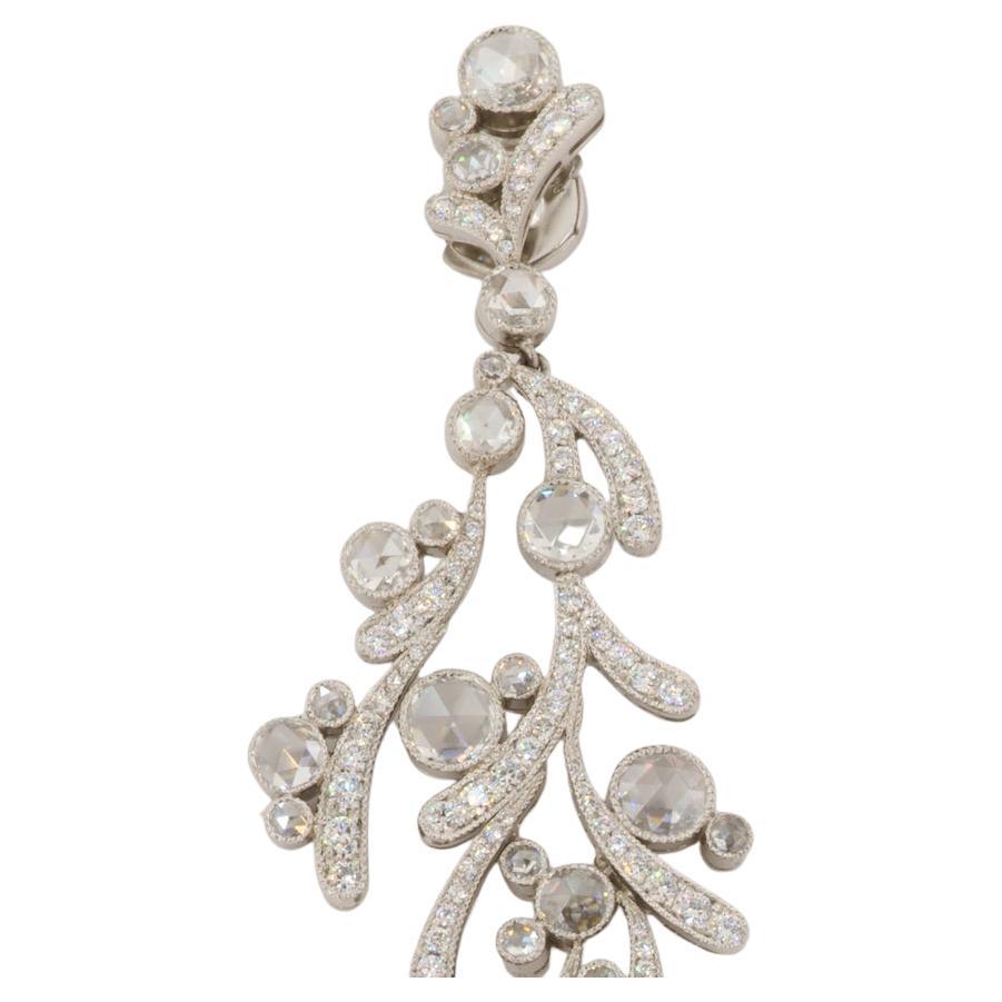 Donna Olympus Art Certified, pezzo unico, diamante, platino, orecchini 