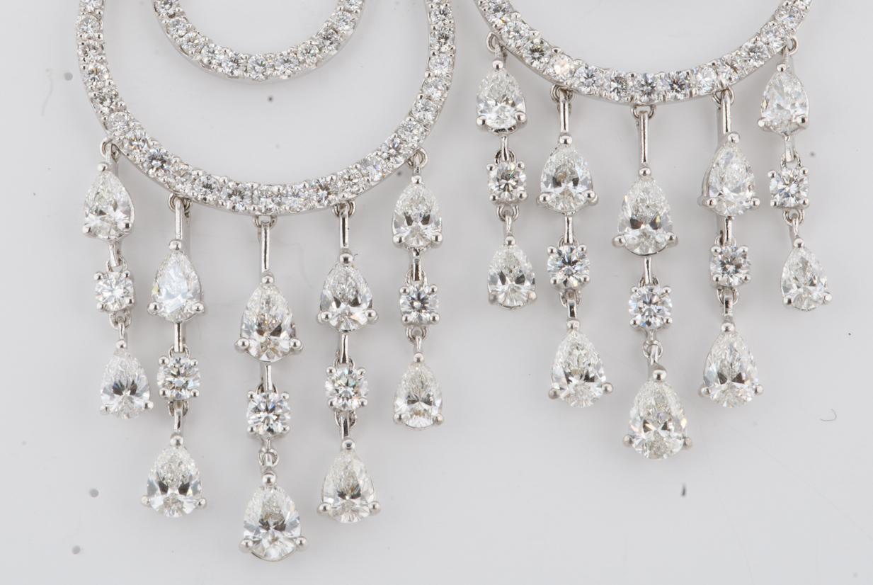 Art Deco Olympus Art Certified, Unique Art, White Gold, Diamond, Stardust Earrings For Sale
