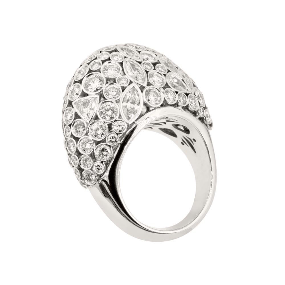Modern Olympus Art Certified, Diamond and White Gold 18 Karat Fashion Ring For Sale