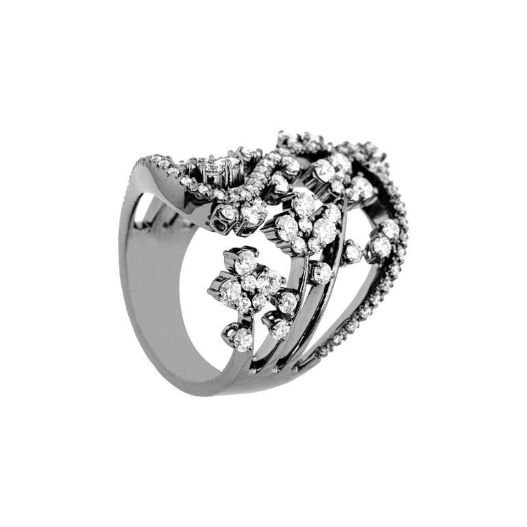 Olympus Art Certified, Diamond, White Gold Black Grinding Fashion Ring

White gold 18 K, Diamond 2.16 Carat 