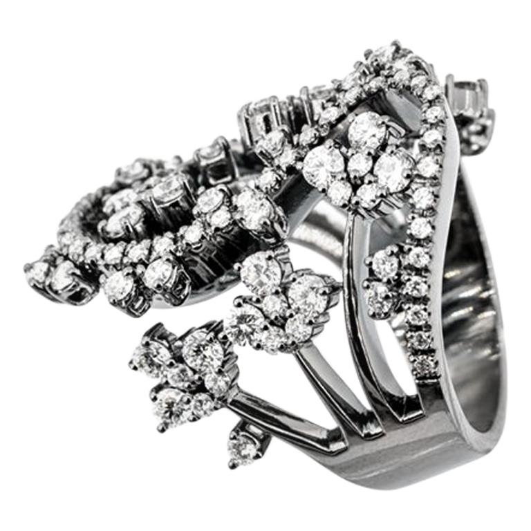 Olympus Art Certified, Diamond, White Gold Black Grinding Fashion Ring