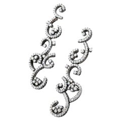 Olympus Art Certified, Gold 18 Karat, Diamond Black Grinding Fashion Earrings