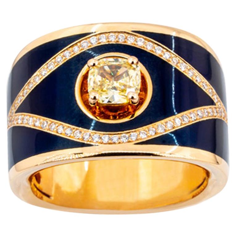 Olympus Art zertifizierter Ring aus Roségold mit Queen Eye Diamant