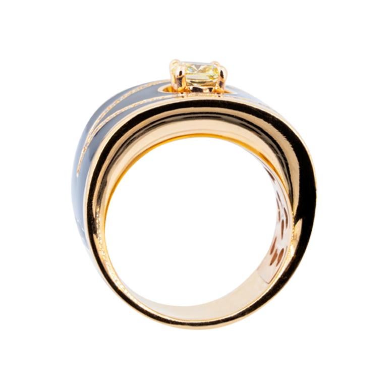 Brilliant Cut Olympus Art Certified Queen Eye Diamond and Rose Gold Ring For Sale