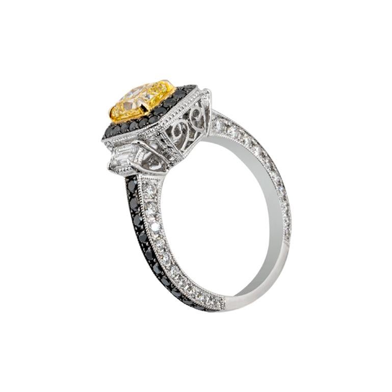 Brilliant Cut Olympus Art Certified, White Gold and Diamond Ring For Sale