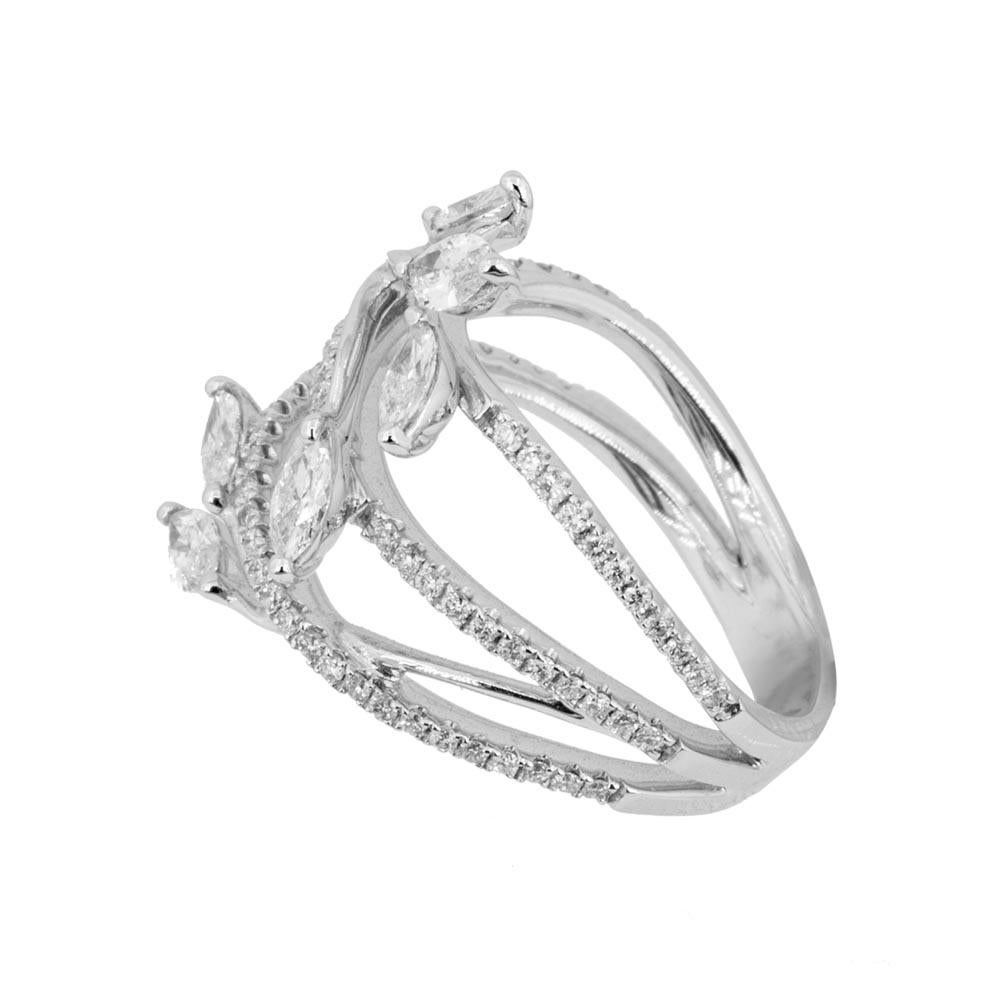 Moderno Anello Olympus Art certificato, con diamanti e oro bianco in vendita