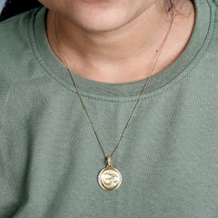 Om Charm Pendant With DIamonds Made In 14k Yellow Gold