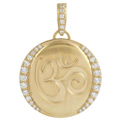 Om Charm Pendant With DIamonds Made In 14k Yellow Gold