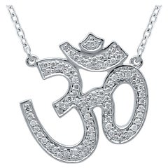 Om Diamond Necklace Sterling Silver