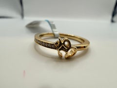 OM diamond ring 18KT ring cute diamond ring yellow gold