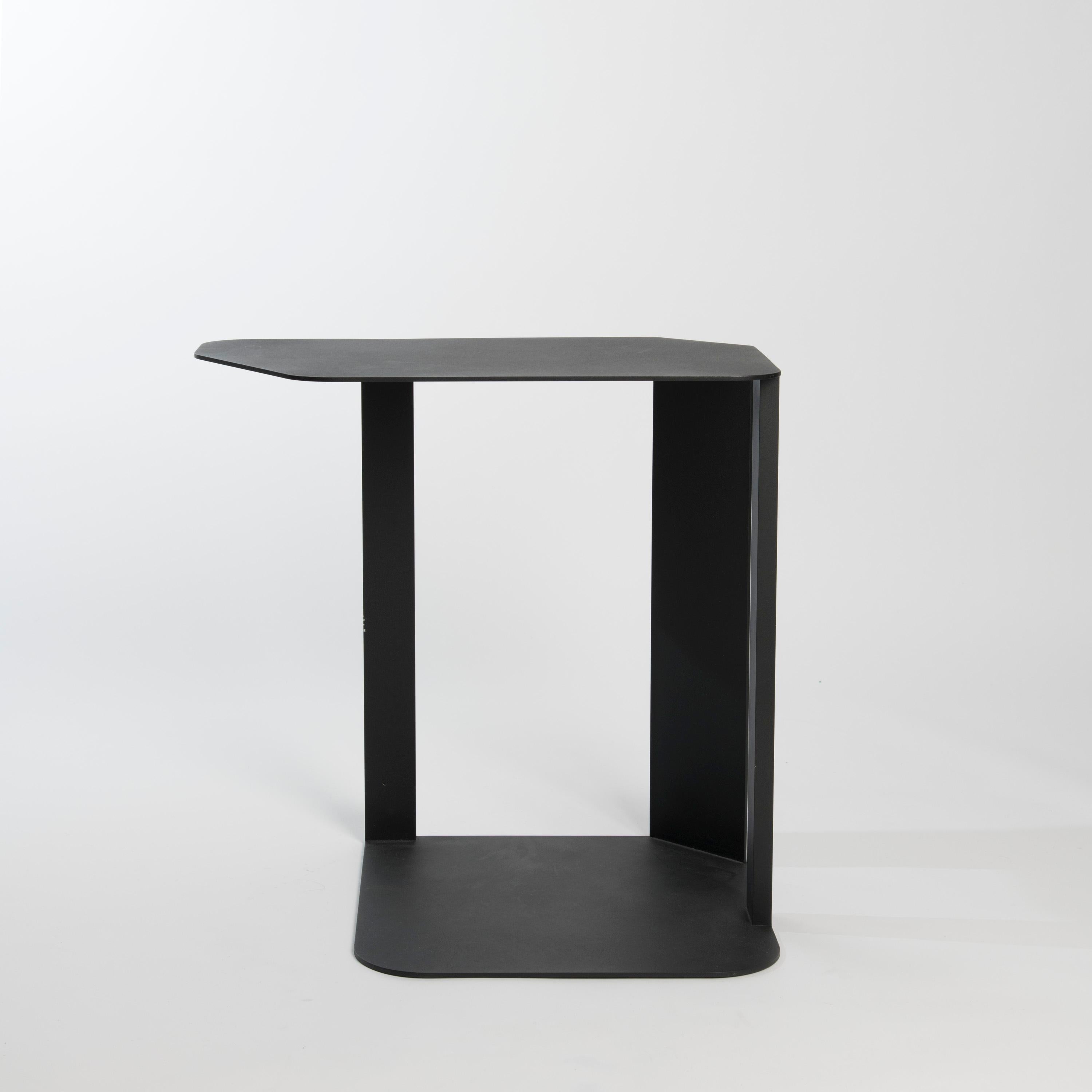 Polish Black minimalist aluminium Laptop Side Table - om37 by mjiila, in stock For Sale