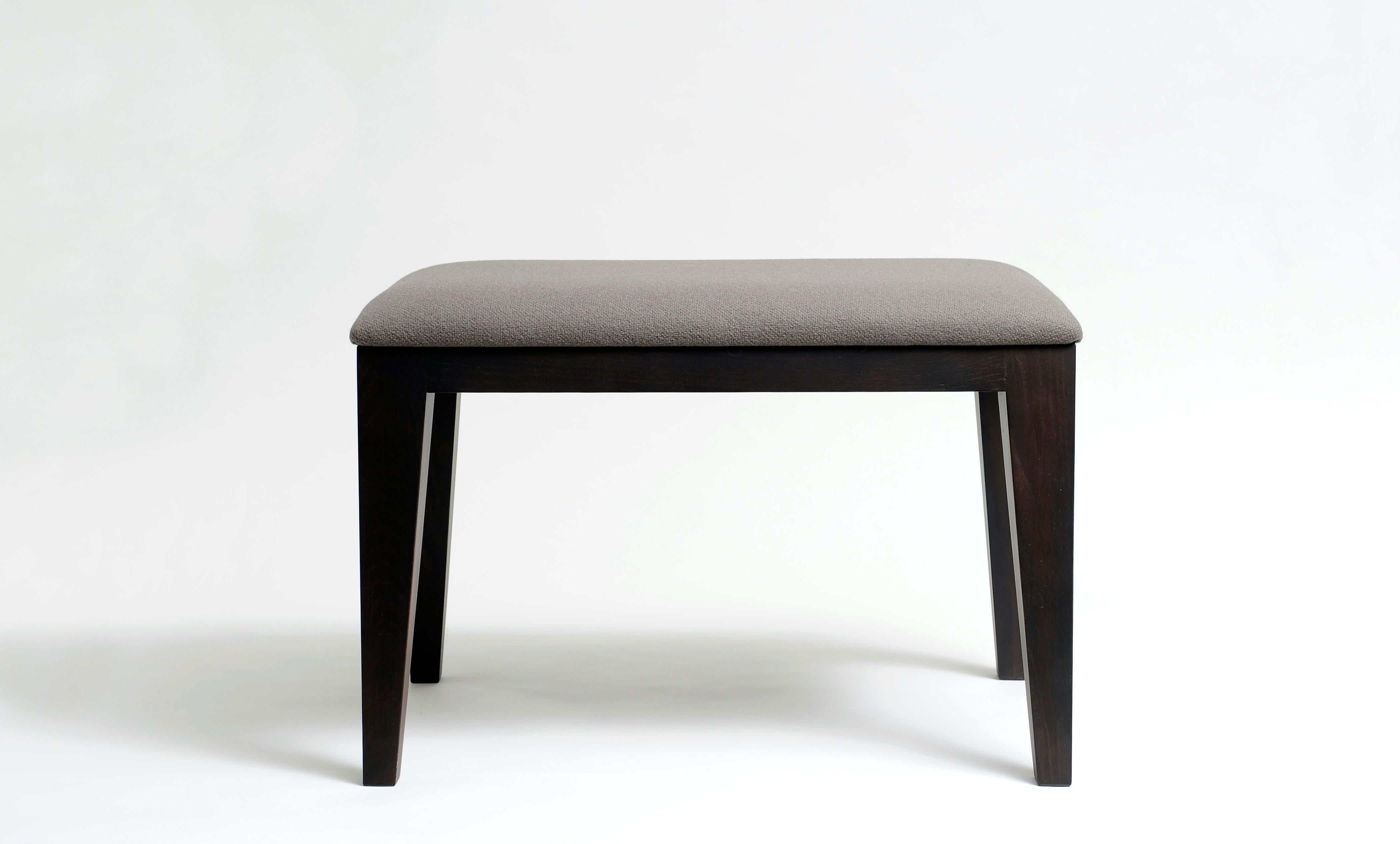 French Small modern Bench, black ash, leather - om4.1 by mjiila, in stock For Sale