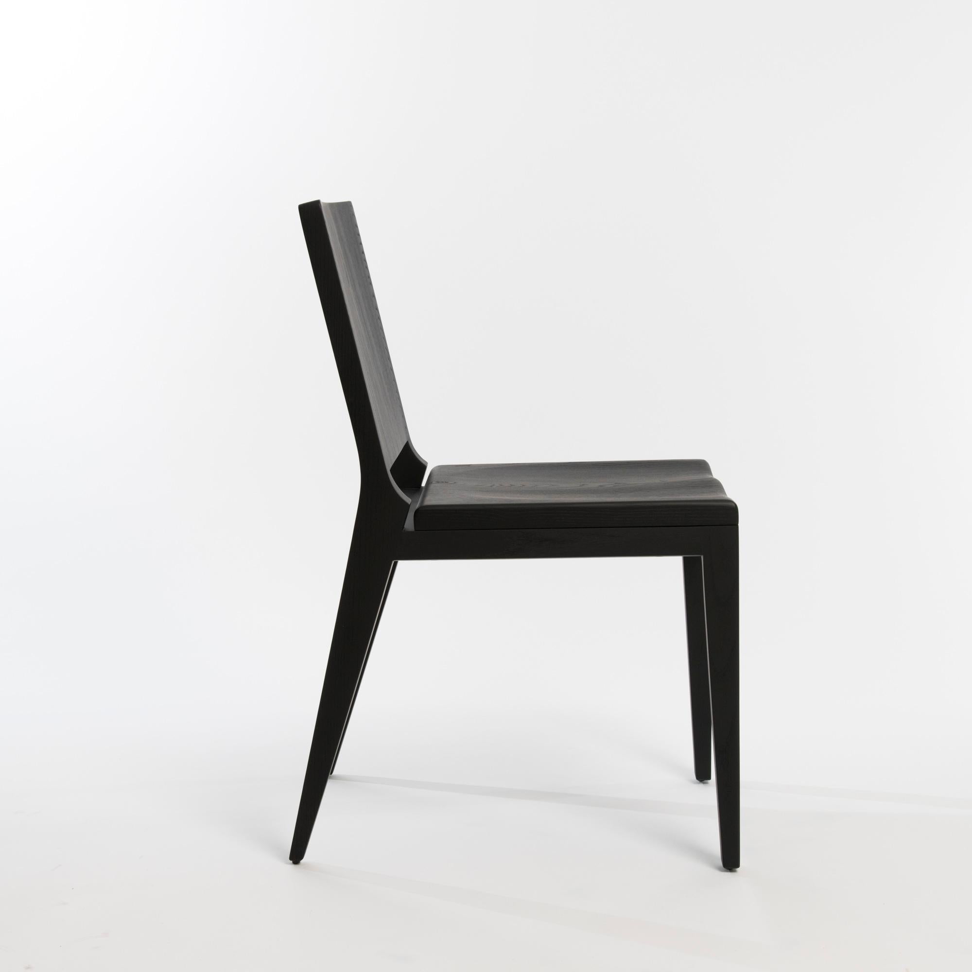 Modern Black Ash Minimal Chair - om5.0 by mjiila For Sale