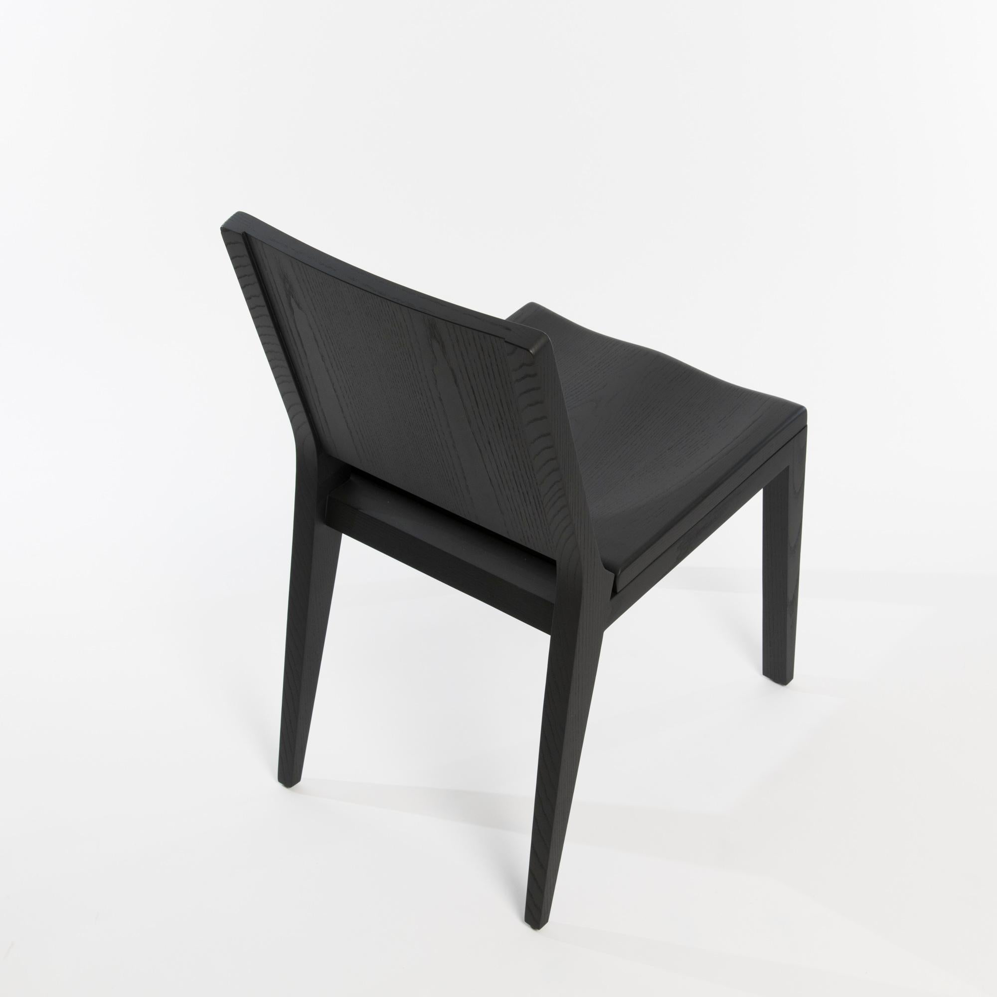Brushed Black Ash Minimal Chair - om5.0 by mjiila For Sale