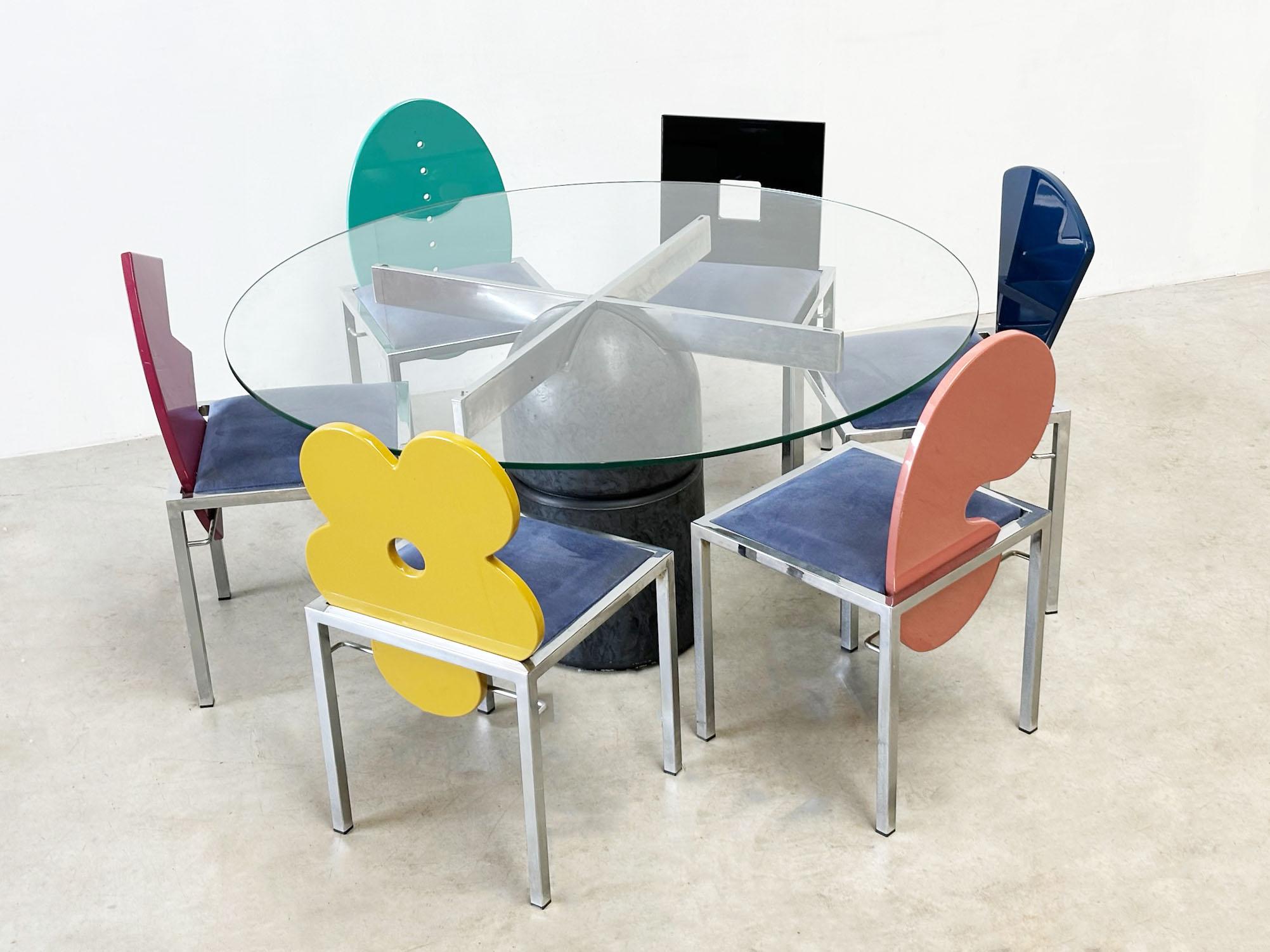 Post-Modern Omaggi Chairs by Salvati & Tresoldi for Saporiti Italia, Set of 6