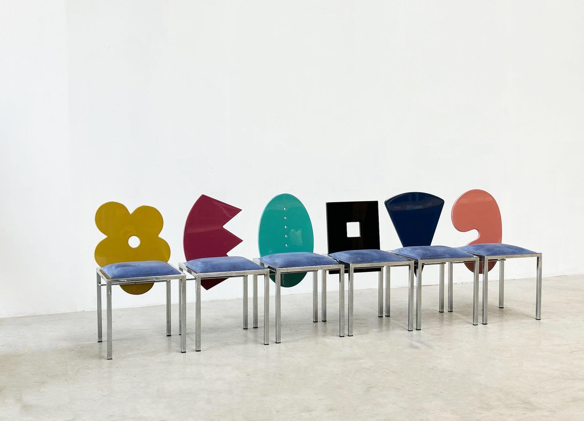 Italian Omaggi Chairs by Salvati & Tresoldi for Saporiti Italia, Set of 6