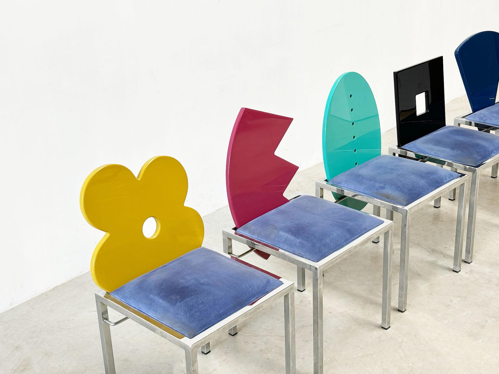 Late 20th Century Omaggi Chairs by Salvati & Tresoldi for Saporiti Italia, Set of 6