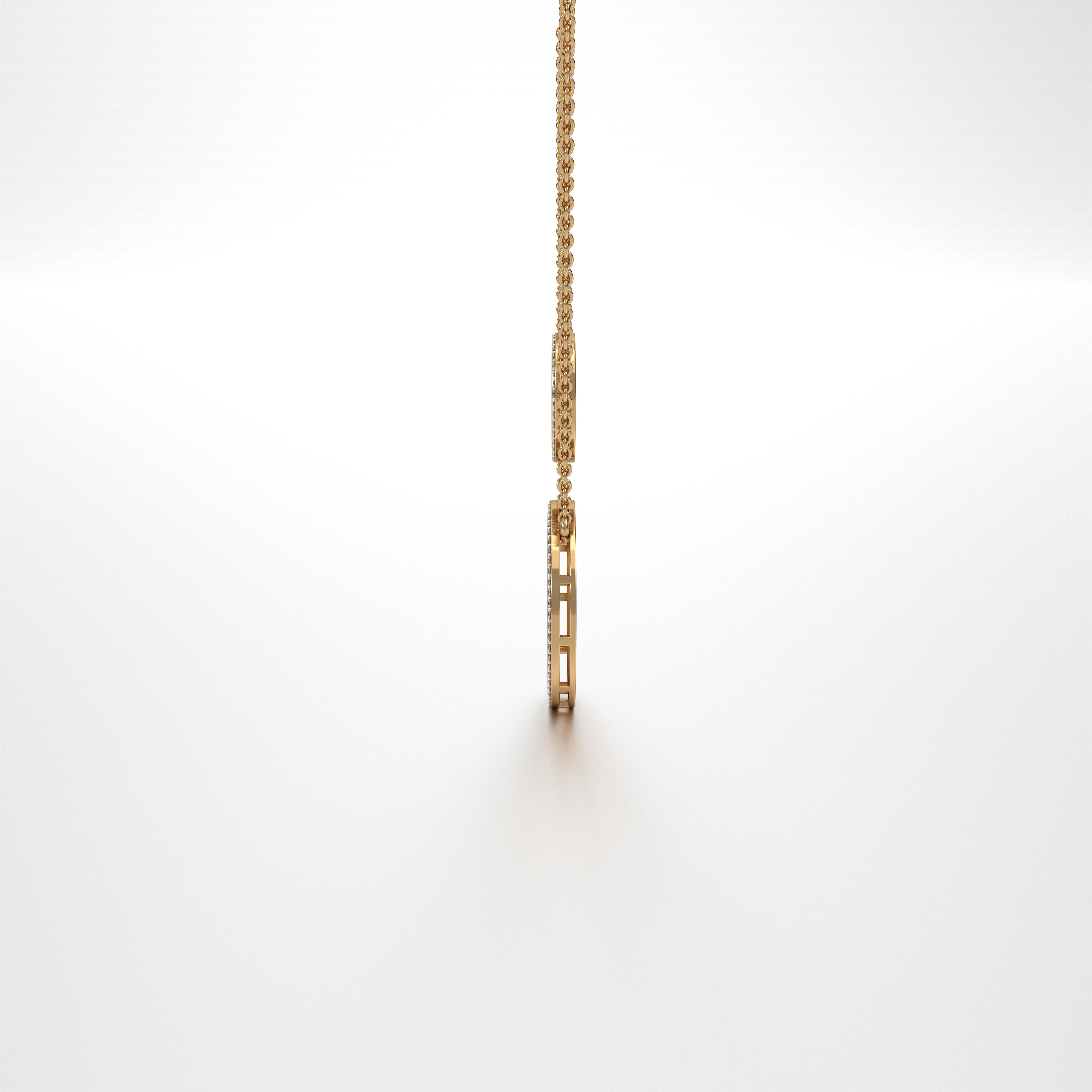 Taille ronde SOHNAA Pendentif rond Miraas Omaira en or 18 carats, diamants et émail en vente