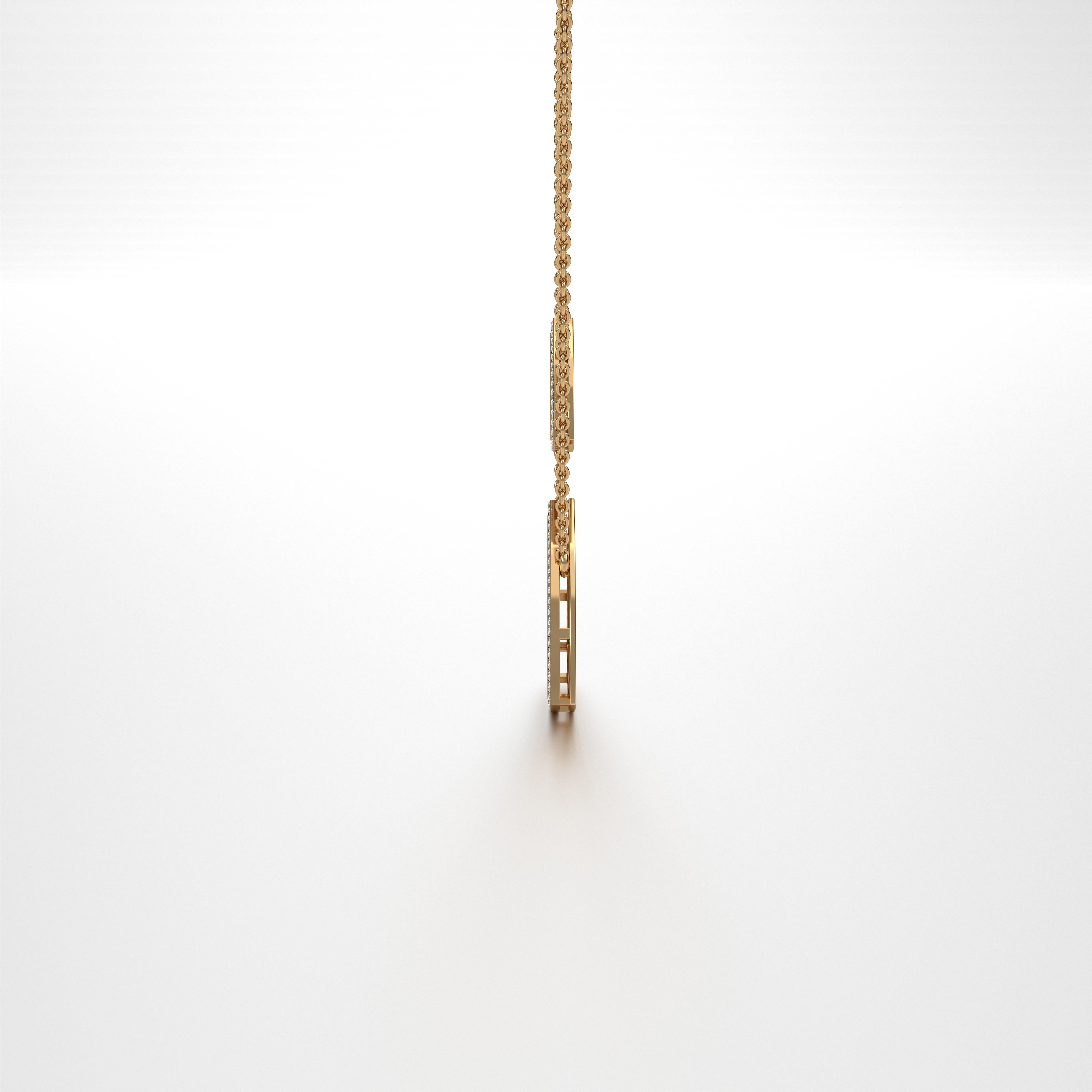 Taglio rotondo SOHNAA Ciondolo a catena in oro 18kt con diamanti e smalto Miraas Omaira Trillion in vendita