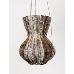Oman Chandelier in Metal-Plated Hand-Woven Wicker by CASPAL
