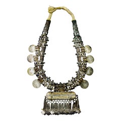 Antique Oman, Silver & Gold Necklace with Amulet Box, 19th Century