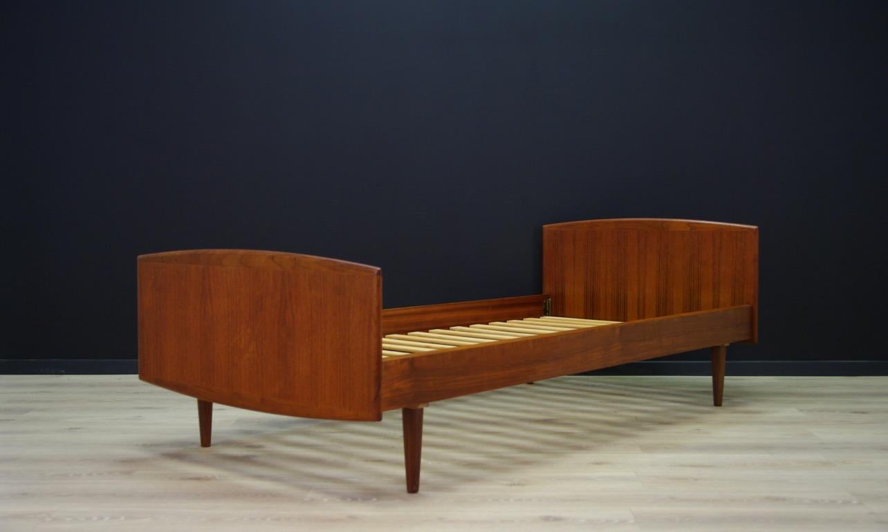 Scandinavian Omann Jun Brown Bed Teak Danish Design, 1960s For Sale
